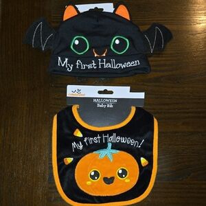 Halloween Baby Bib and Hat Set